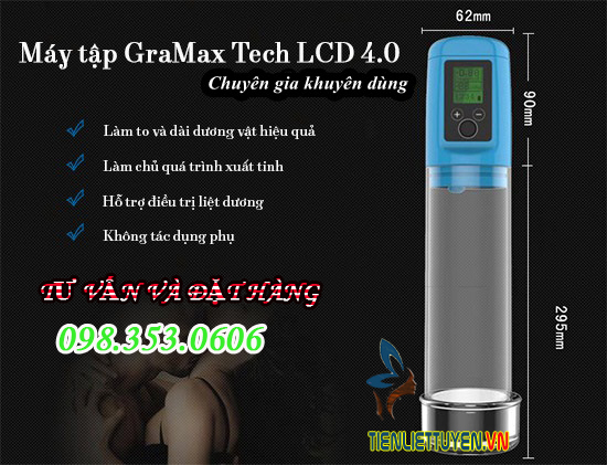 Công Dụng  Máy tập làm to dương vật GraMax Tech LCD V4.0